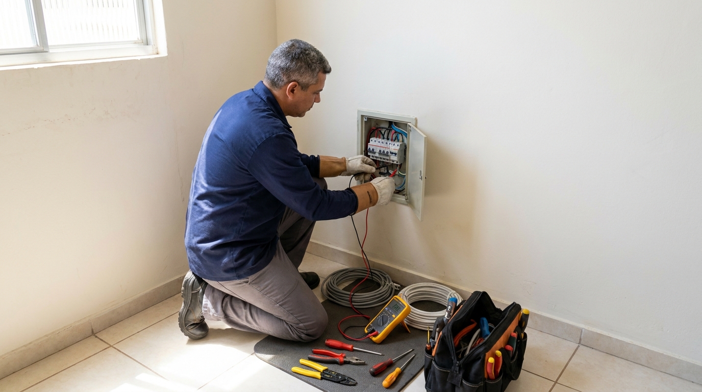 Eletricista em atendimento residencial em Guarulhos-SP